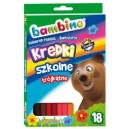 BAMBINO KREDKI OŁÓWKOWE TRÓJKĄTNE 18 KOLORÓW