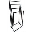 STOJAK NA RĘCZNIK RĘCZNIKI ŁAZIENKOWY METALOWY LOFT CZTERY POZIOMY CZARNY